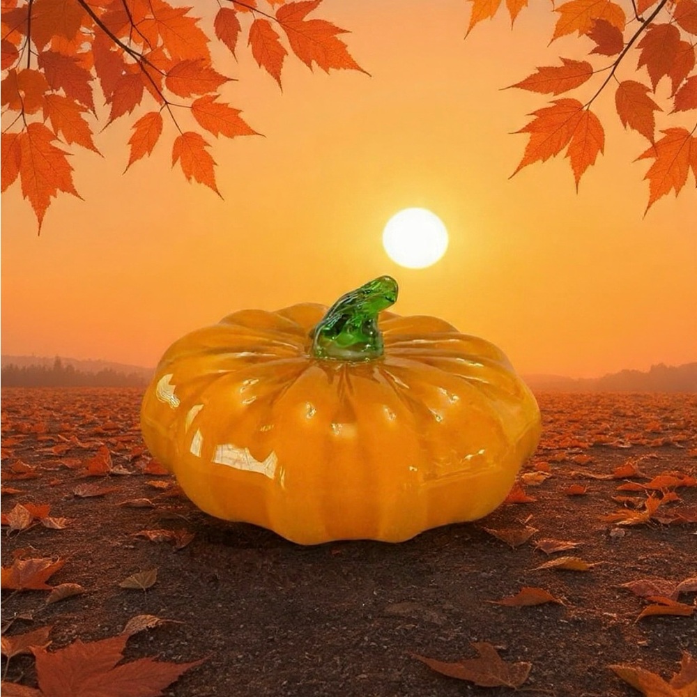 Glass Pumpkin Decor